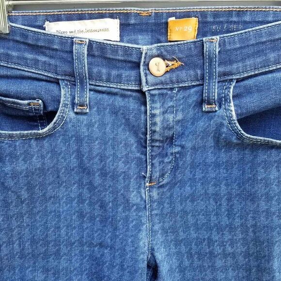 Pilcro and the Letterpress Anthropologie Houndstooth Print Jeans size 29 - Picture 8 of 11